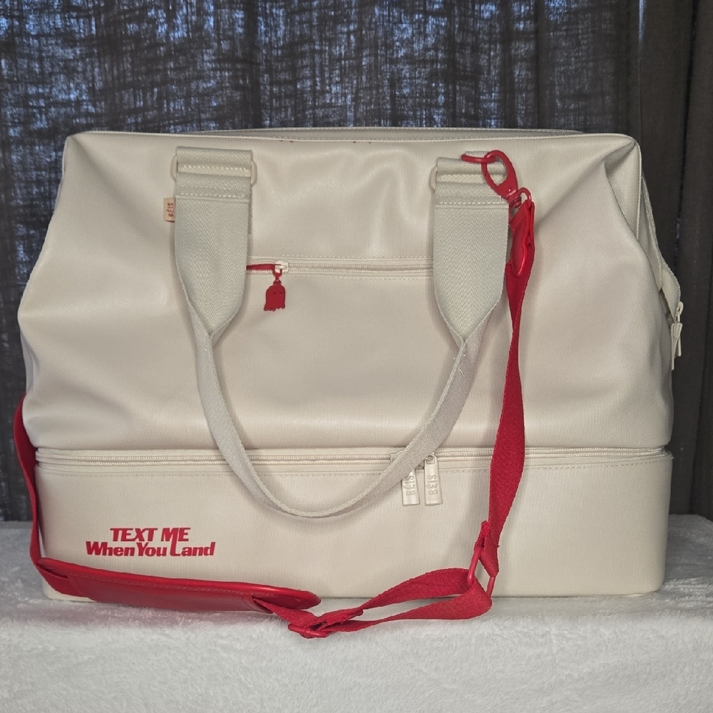 BEIS x Lonely Ghost Text Me Weekender In Ghost White